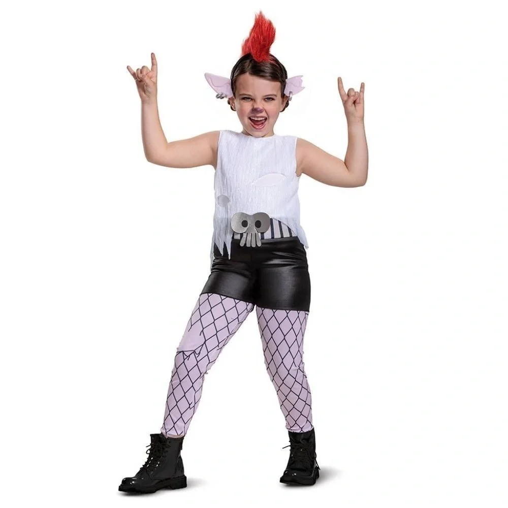 Trolls World Tour Queen Barb Costume Jumpsuit & Headpiece Small 4-6X - Picture 1 of 4